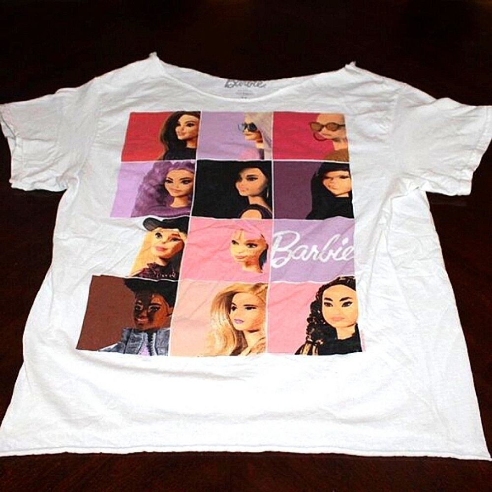 Barbie Off Shoulder Tee - Hybrid Apparel M (Y2K) Thrashed
